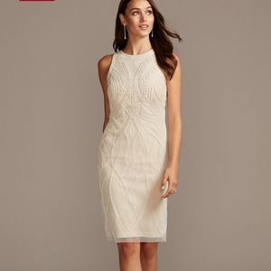 Adrianna Papell Ivory Shift Midi Dress | Bridal